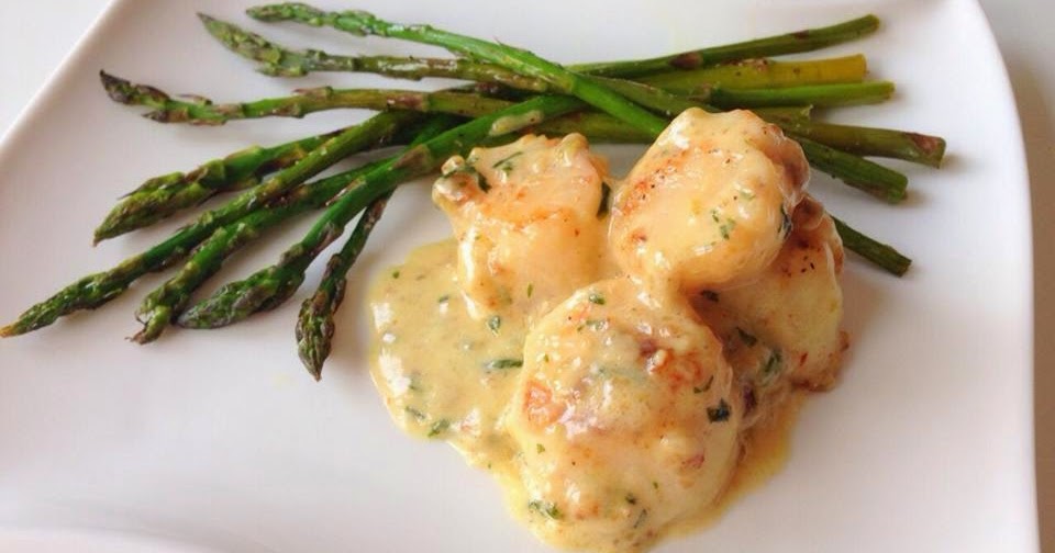 Scallops in Creamy Pesto Sauce by Angela Seah Thulin