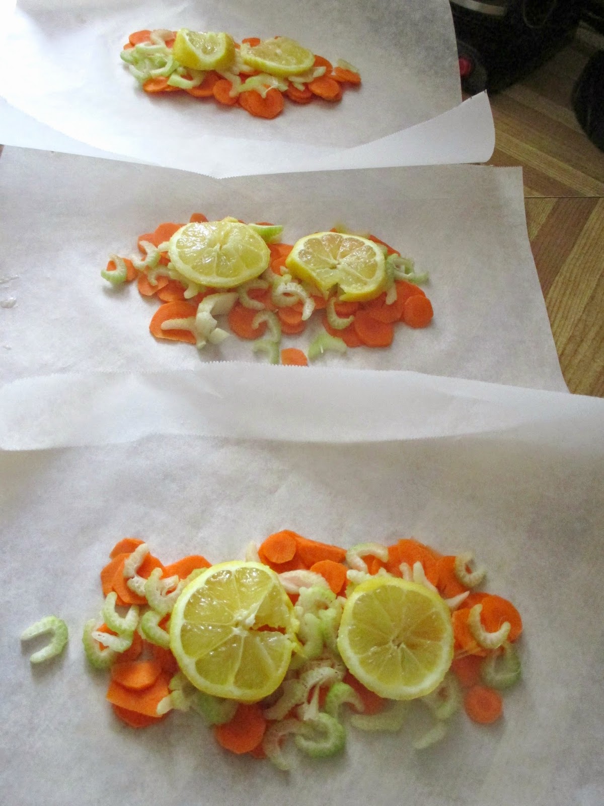 Just my Stuff Fish en Papillote (in parchment packets)