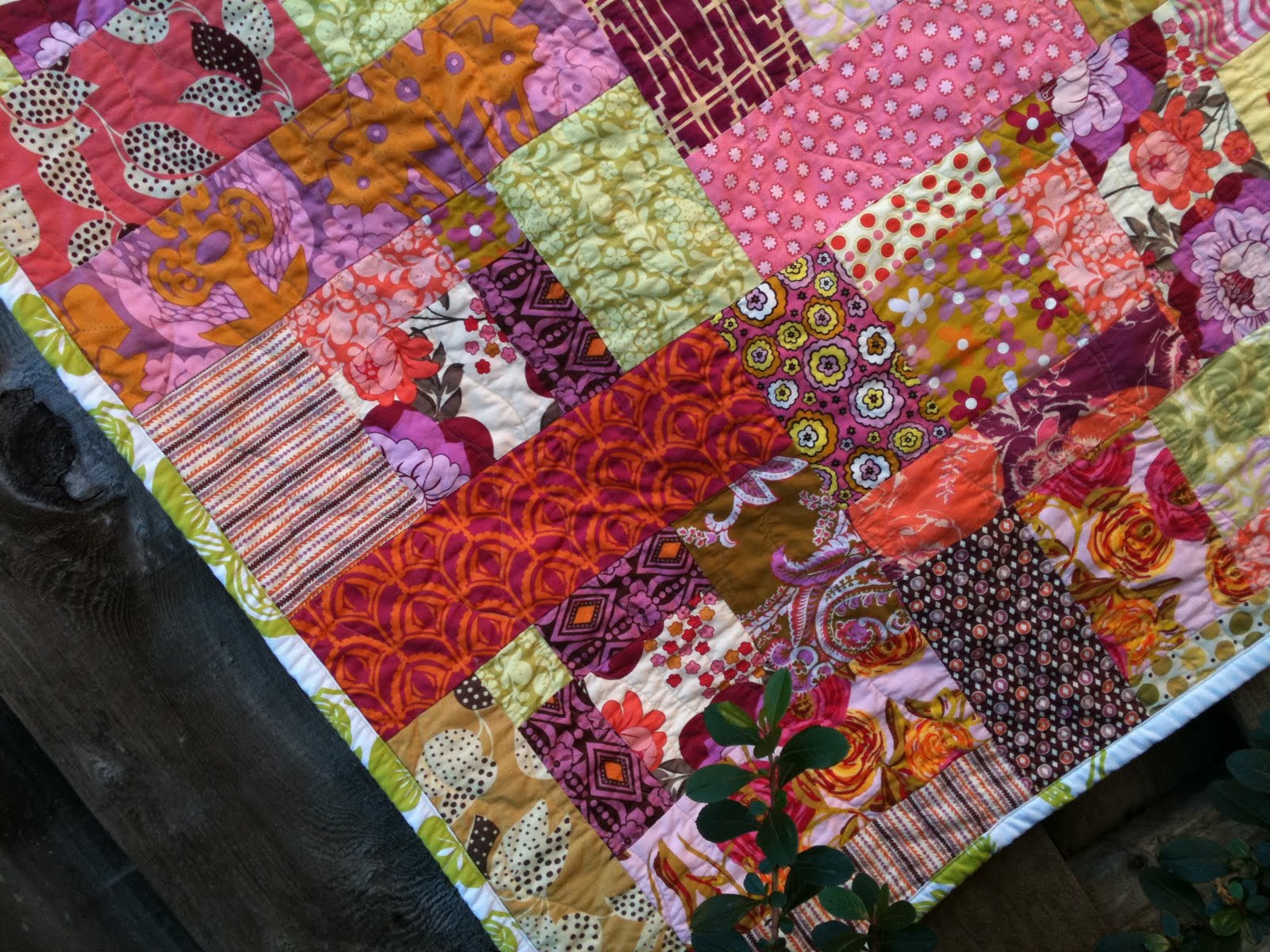 Mama Roux Another Random Patchwork Quilt, Brandied Pear