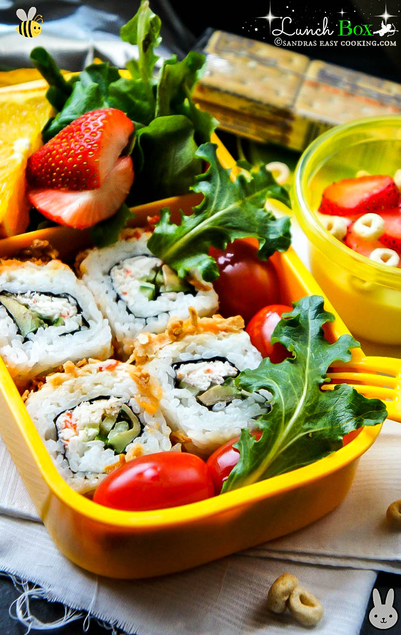 Lunch Box Sushi Roll with Fruits and Vegetables Sandra's Easy Cooking