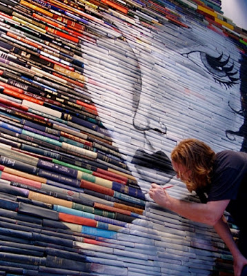 Old Books Used as Canvas