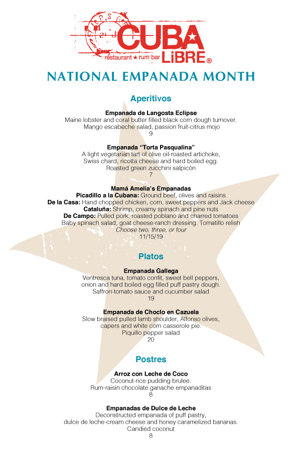 Cuba Menu