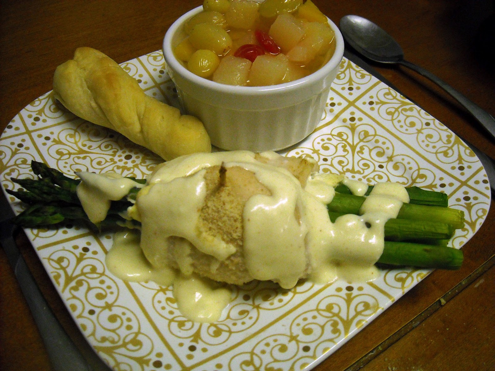 A Crafty Cook Creamy Asparagus Stuffed Chicken with Faux Hollandaise Sauce