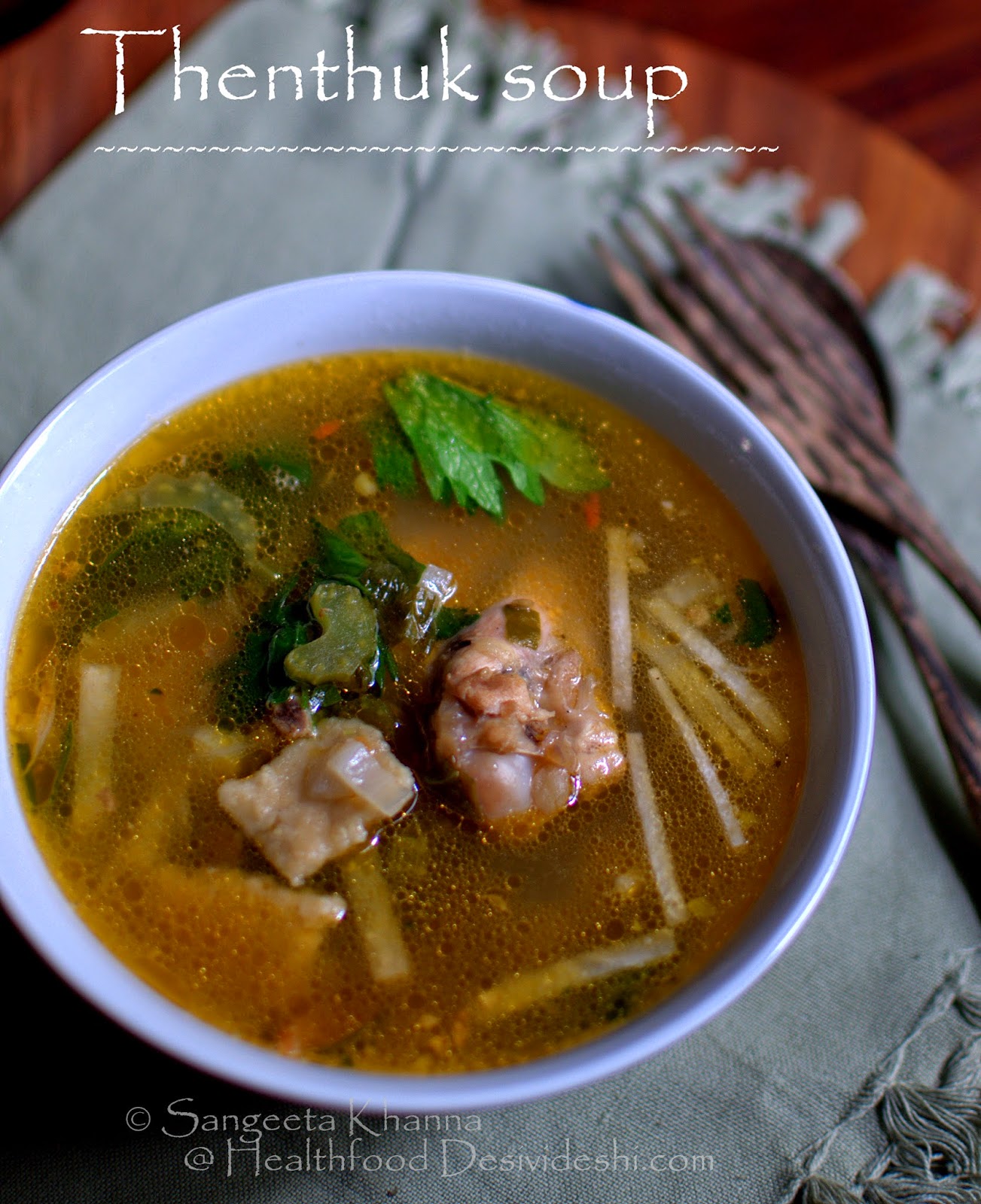 Thenthuk soup | a Tibetan soup with pulled noodles, chicken and vegetables