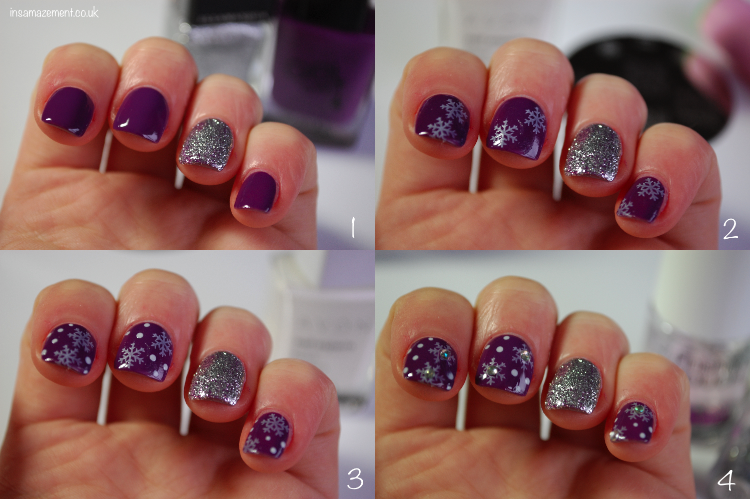 1. Snowflake Nail Art Tutorial with Toothpick - wide 10