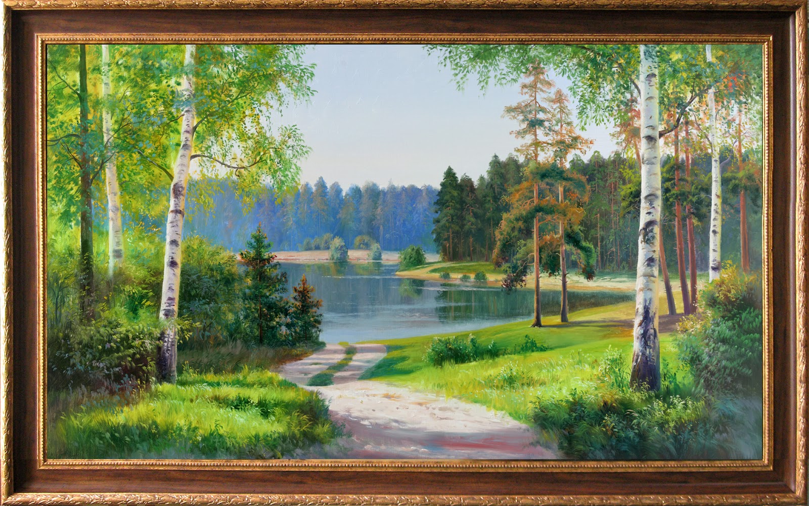 Как нарисовать озеро с березами Как нарисовать озеро с березами