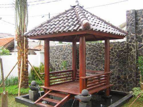 Tukang saung gazebo | pembuatan saung gazebo | dekorasi taman minimalis | desain kolam minimalis