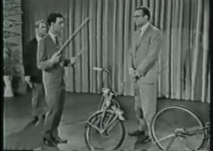 A young Frank Zappa, who was another child prodigy, plays bicycles as instruments.