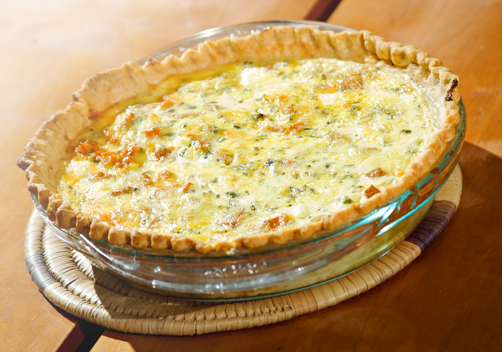 Kitchen in the Yard Quiche with Roasted Sweet Potatoes, Sage, Red