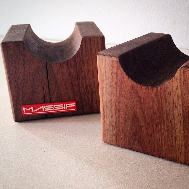 Massif Audio Design solid walnut cable elevators M & S Ultimate HighFidelity