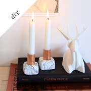 Copper and marble candleholder diy