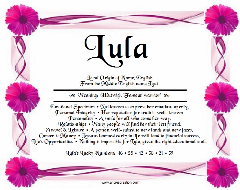 Lula Unique Names
