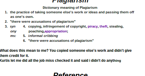 Juliano Meaning Of Plagiarism And Reference Juliano