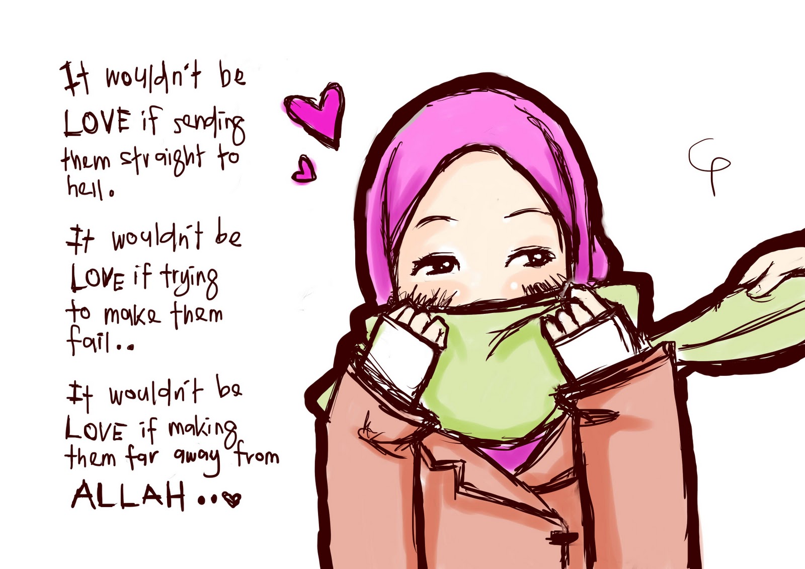Gambar Komik Dakwah Cinta Wallpaper Muslimah Drawing Love Gambar