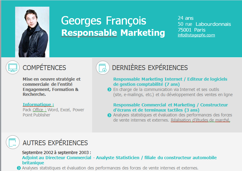 CV Responsable Commercial et Marketing  UPCVUP 