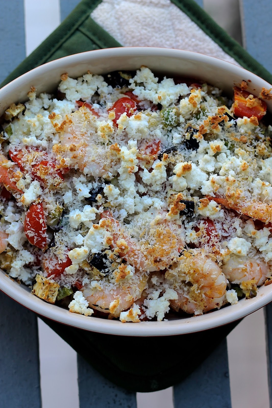 Honeymoon on the Mind Baked Greek Shrimp