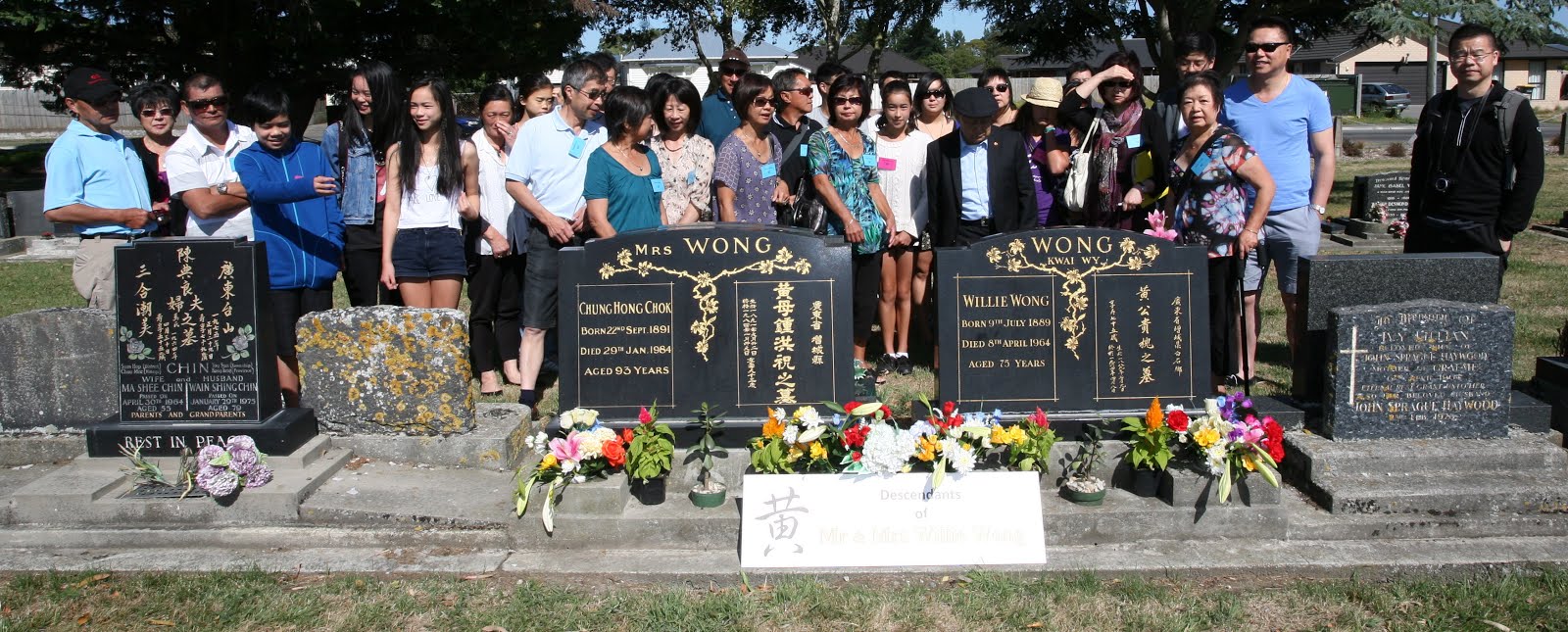 Willie Wong Family at the Cemetery