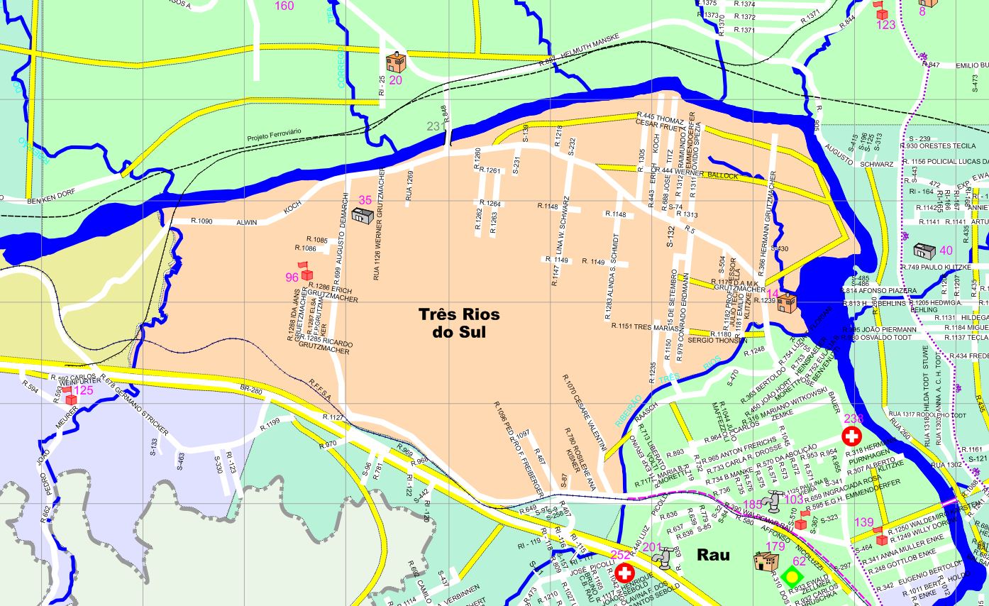 5º Ano da Erich Mapa do Bairro Três Rios do Sul de Jaraguá do Sul/SC