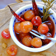 Spicy Sweet Pickled Cherries