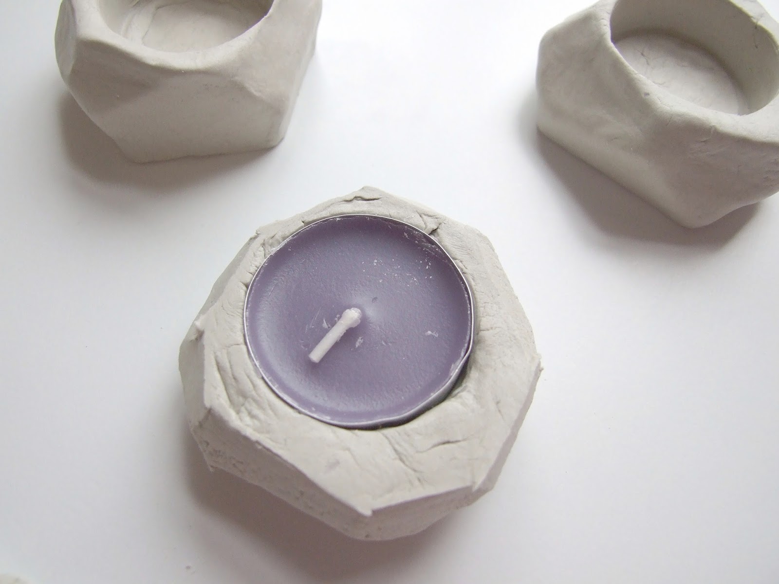 Gathering Beauty DIY Faceted Clay Tealight Holders.