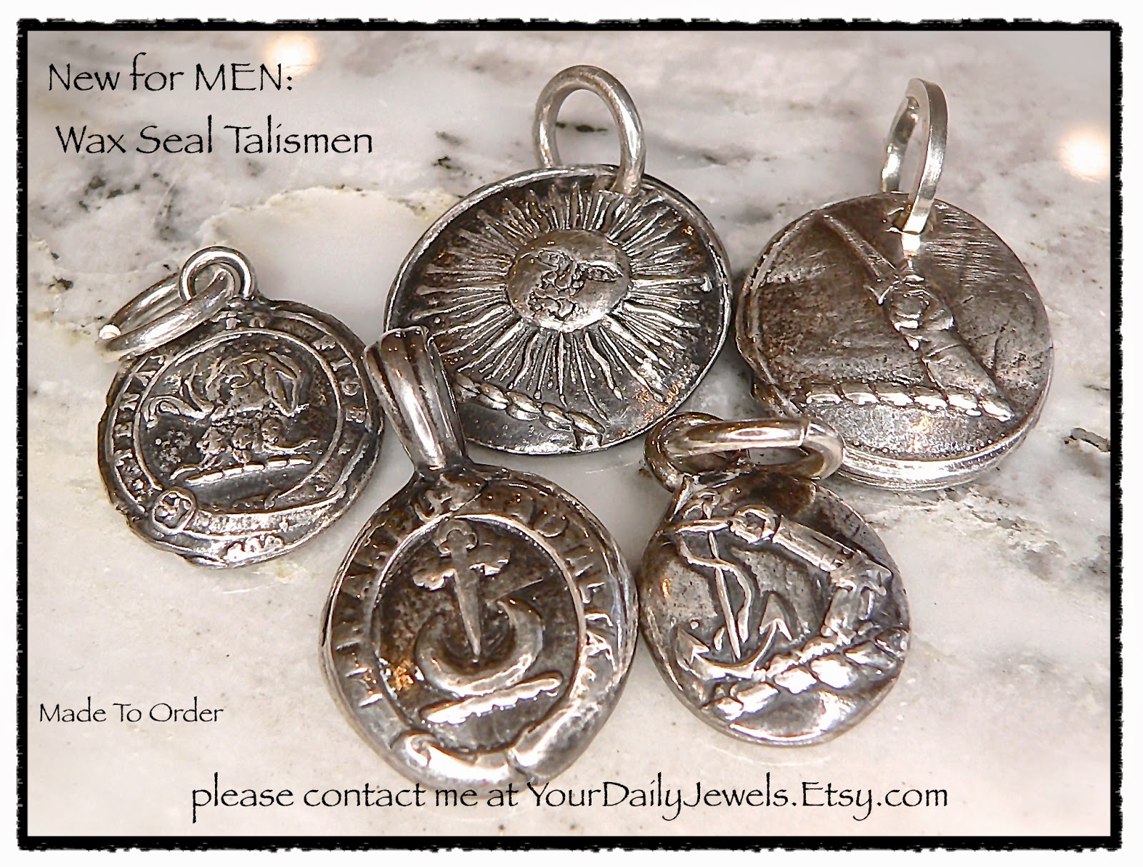 Your Daily Jewels Wax Seal Talisman Pendants for Men