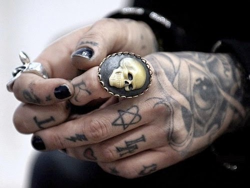 tattoo art skull ring