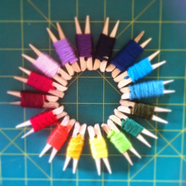 gemini stitches Rainbow Ripple Rug