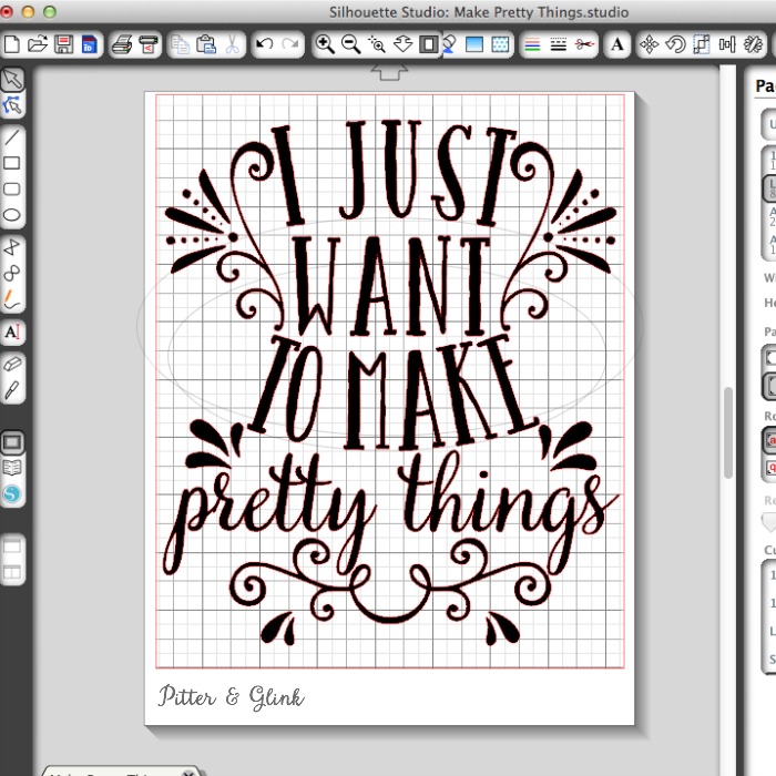 "I Just Want to Make Pretty Things" Free Silhouette Cut File from pitterandglink.com