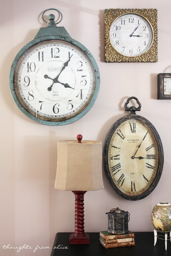 Clock Gallery Wall and an ASCP Dresser Makeover