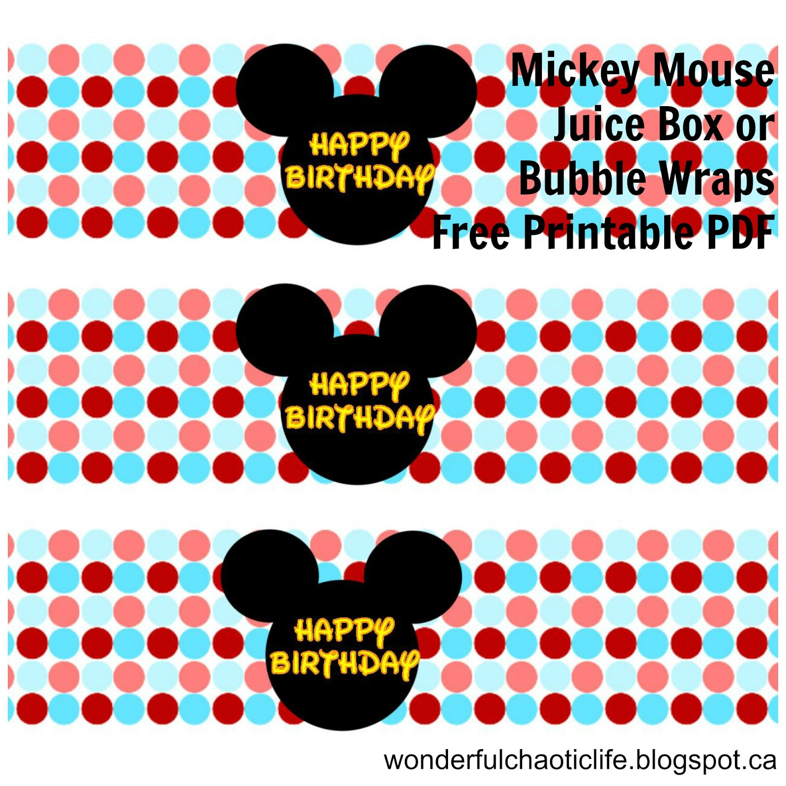 It's My Wonderful Chaotic Life Mickey Mouse Birthday Party FREE PRINTABLES