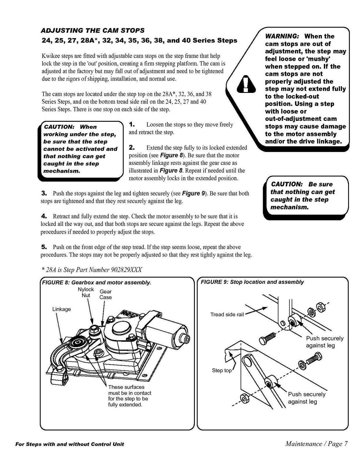 1983 Fleetwood Pace Arrow Owners Manuals: Kwikee Electric Step Manual