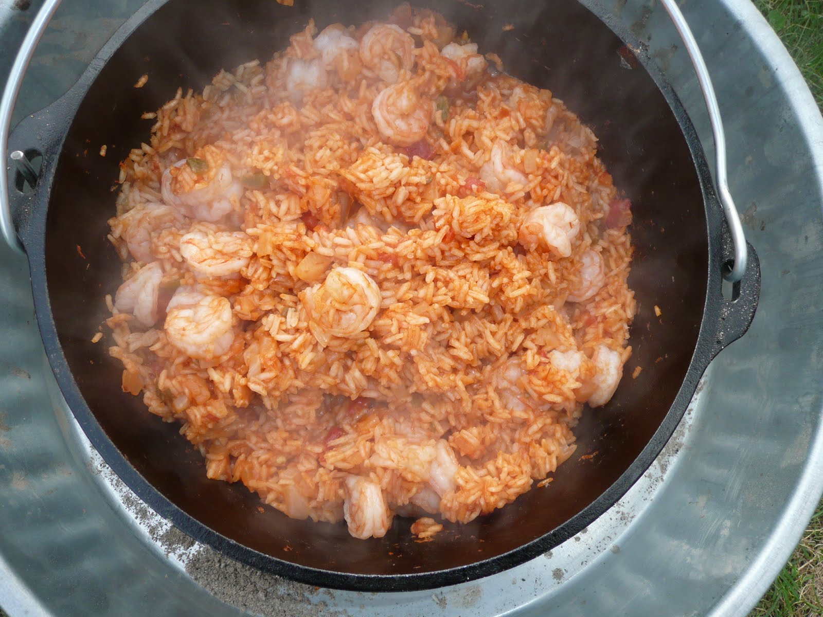 Everyday Dutch Oven Shrimp With Salsa Rice