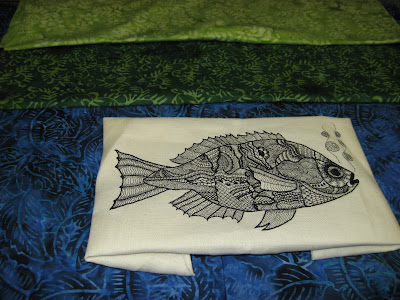 Mary Corbet's embroidered fish