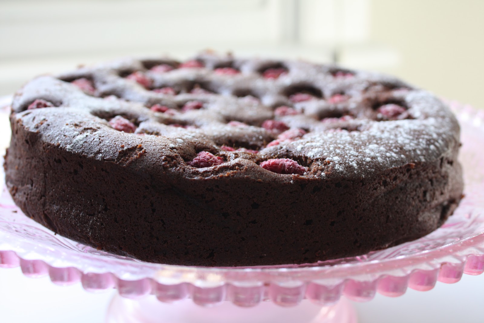What I Baked This Weekend Chocolate Pudding Cake with Raspberries