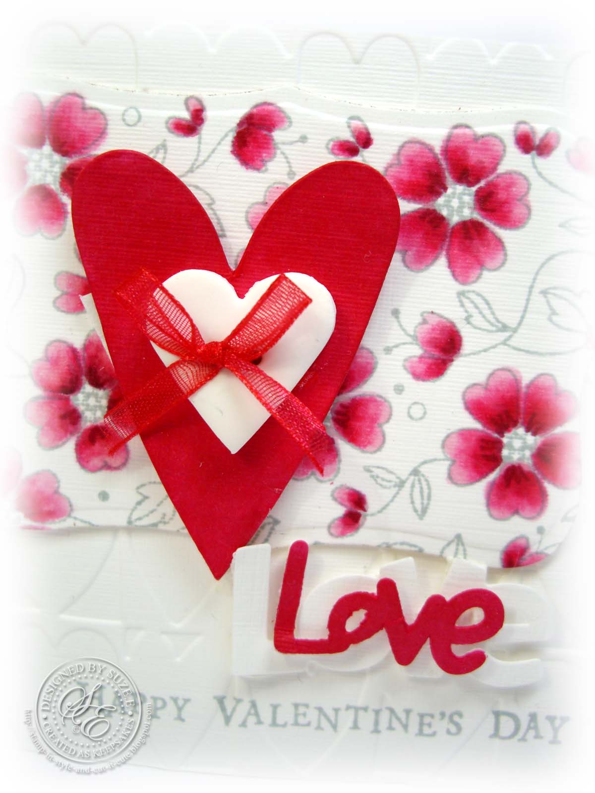 My red heart is cut from a Tim Holtz Sizzix Die and I've shaded it ...