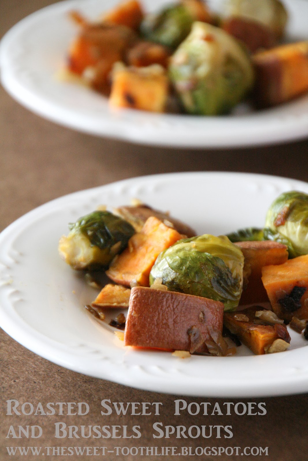 The Sweet {Tooth} Life Roasted Sweet Potato and Brussels Sprouts