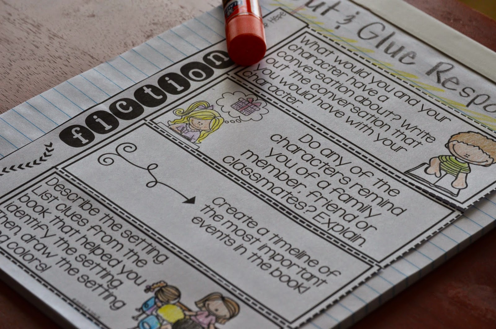 Reading Response Flips Cut and Glue it! The Teacher Talk