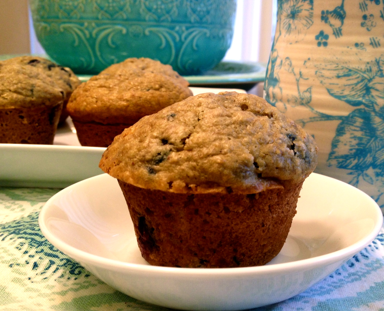 Clean, Fresh and mostly Veggie Vegan Oatmeal Blueberry Banana Muffins