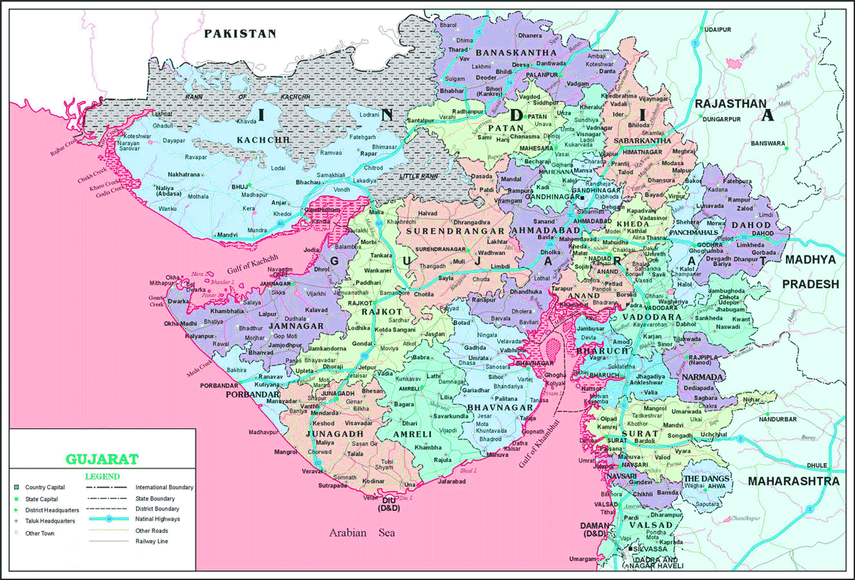 Download Gujarat,India,World Map Free Pdf : Blank For Primary Anual