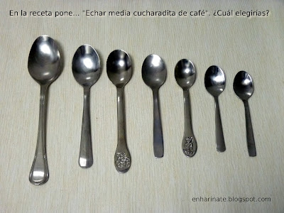 Cuanto es media cucharilla cuchara cafe rasa Enharinate