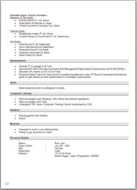 cover letter formats for resumes
