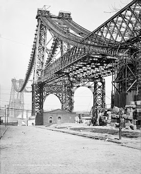 A ponte de Williamsburg em construção em 1902.