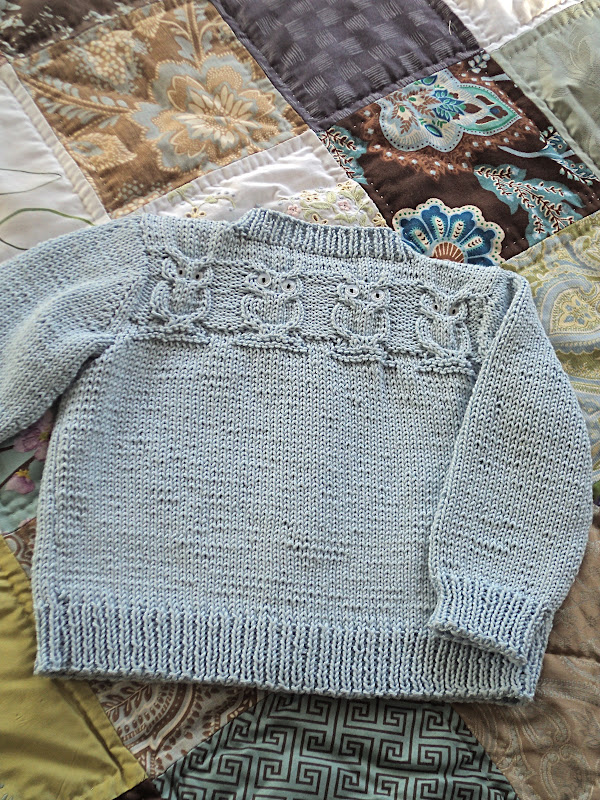 baby owlet sweater and a baby quilt - Knitionary