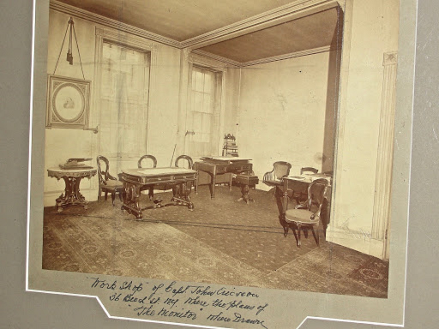 John Ericsson's office during the Civil War. Here the Monitor's plans were drawn up ~