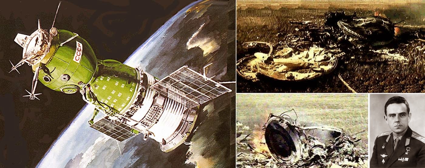 The remains of the astronaut Vladimir Komarov, a man who fell from