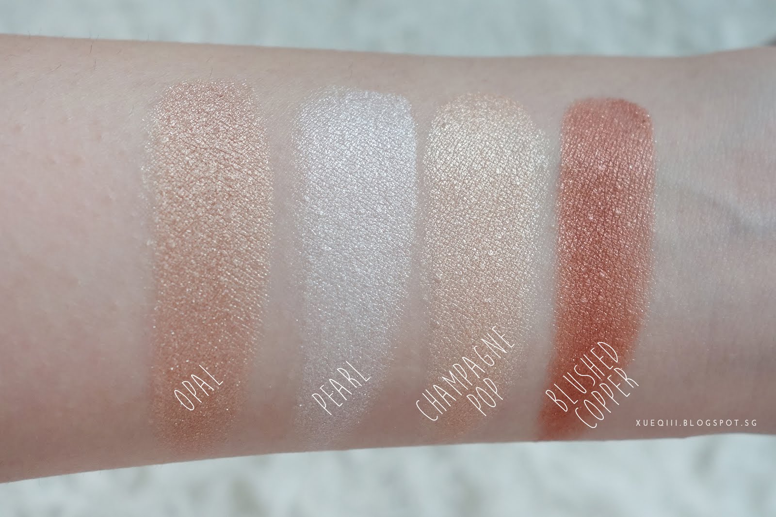 Becca Shimmering Skin Perfector Pressed in Opal Review and Swatches.