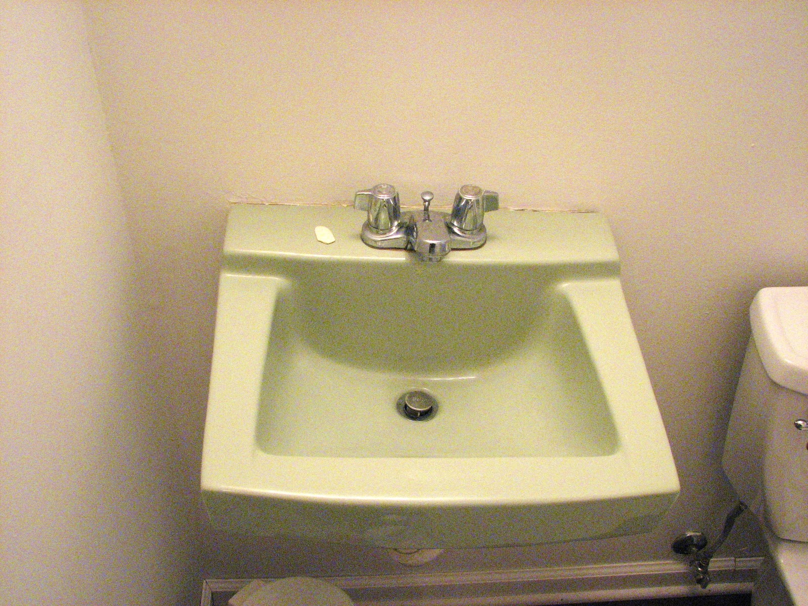 70's old bathroom sink replace with new