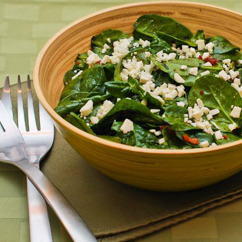 LowCarb Spinach Salad with Bacon and Feta Kalyn's Kitchen