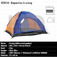 KTD18 krey tenda dome kapasitas 6 orang 1 layer