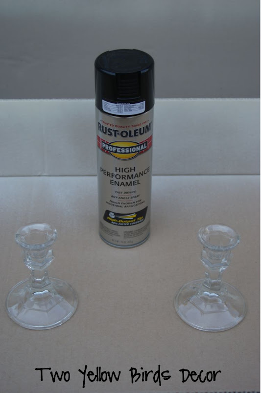 Two Yellow Birds Decor Spray Painting Glass Tutorial To Start I Just Went Ahead And Started Spraying Them With Normal Spray Paint Nothing Special Held The Can According Directions On It